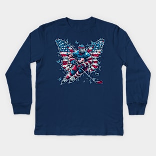 Hockey Butterfly Effect Hockey Fans Kids Long Sleeve T-Shirt